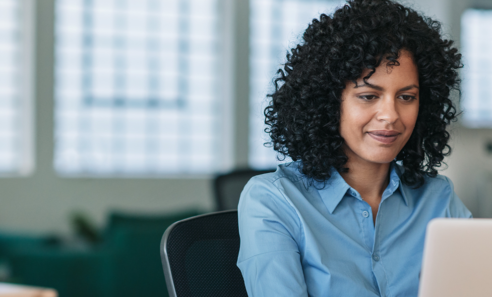 Woman working on Computer