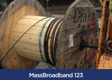 cable wire wrapped on large wooden spool